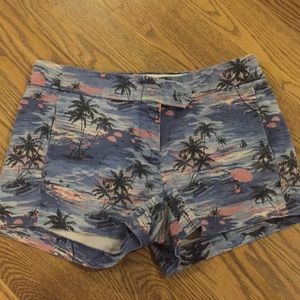 J CREW ISLAND PATTERNED SHORTS